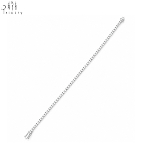 Hot Sale Classic Simple Design Fine Jewelry 18K <b>Solid</b> White <b>Gold</b> Real Natural Diamond Luxury Tennis Bracelet - Product Image 3