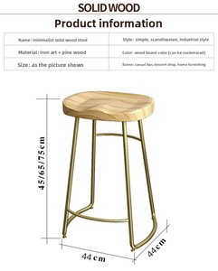Tabouret <span class=keywords><strong>de</strong></span> <span class=keywords><strong>bar</strong></span> moderne <span class=keywords><strong>de</strong></span> luxe au design nordique en métal, chaise haute stable pour la maison, le restaurant, la cuisine, l'hôtel, mobilier <span class=keywords><strong>de</strong></span> salle à manger, hauteur <span class=keywords><strong>de</strong></span> <span class=keywords><strong>comptoir</strong></span> - Product Image 5