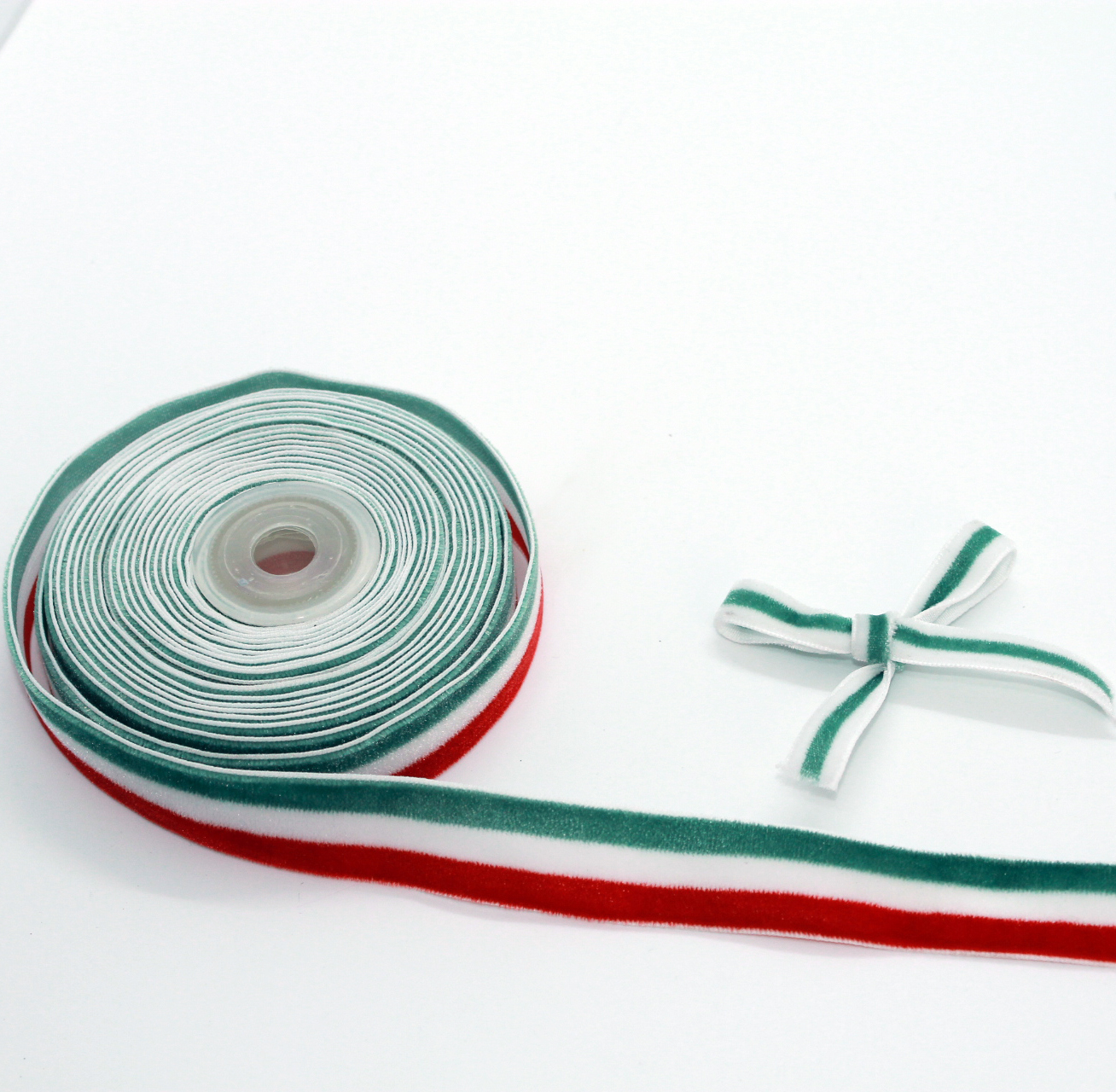 Decoration Gift Wrapped Gift Ribbons 1cm 1.5cm Width Custom Bow Ribbon Tricolor Printed Velvet Ribbon