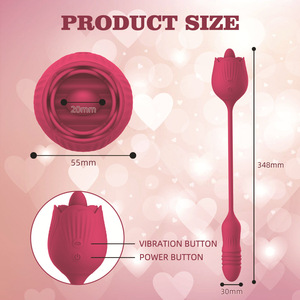 <span class=keywords><strong>2</strong></span>-in-1 Stoßender Dildo & Klitoris-Sauger <span class=keywords><strong>Shemale</strong></span> <span class=keywords><strong>Sex</strong></span>-Vibrator Zungen-Leckender Rosen-Vibrator für Frauen - Product Image 3