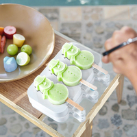 Moule à glace en silicone à 2/3/4 cavités, fabricant de sucettes glacées, bac à glaçons pour jus de fruits, moule à sucettes glacées, sans BPA, chocolat, pudding, animal
