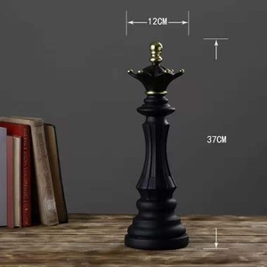 Jeu d'échecs de luxe en polyrésine, personnalisé, 21 pièces, décor roi, <span class=keywords><strong>reine</strong></span> et cheval, ornement de jardin pour salon - Product Image 5