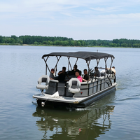 Bateau ponton de luxe 27 pieds pour loisirs, pêche en lac, aventures côtières, sports nautiques, vacances en famille, mobilier marin haut de gamme
