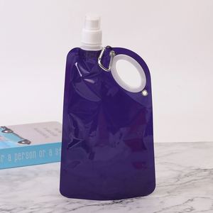 Bouteille d'eau pliable portable de qualité alimentaire, écologique, avec logo personnalisé, idéale pour les activités de plein air, vente en gros - Product Image 4