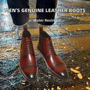 Nuevas Botas Chelsea de Piel Genuina para Hombre, Impermeables, Suaves, Formales, de Invierno, Modernas, para Exteriores, de Media Pantorrilla - Product Image 2