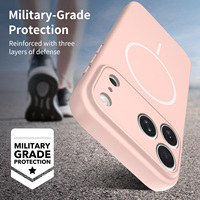 Casing Ponsel Wanita Mewah Matte Pink Lucu dengan Magnet, Lembut Seperti Kulit, Funda iPhone 18 17 16 15 14 13 Pro Max Anti Benturan, Cover Kustom