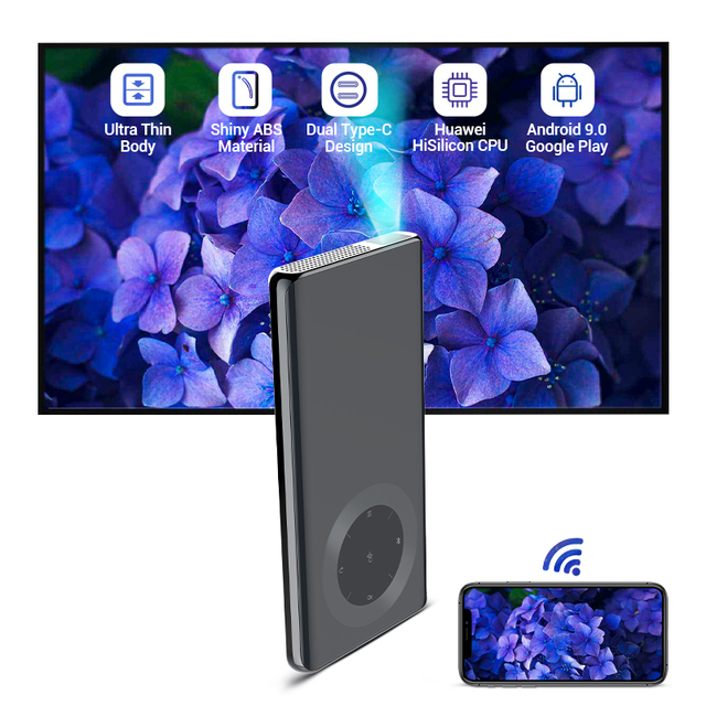 Hotack Factory Directly Sale Android Mini Projector Portable Wifi BT Smart Pocket Ultra Slim Projector Beamer