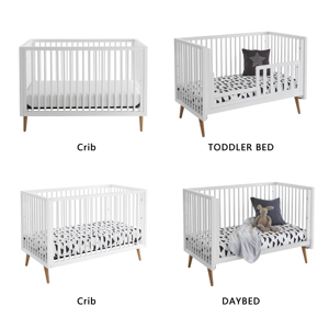 Multi-functional Design 3 Position Adjustable Height Bedside Baby Crib Co-<b>sleeper</b> Convertible Growing Nursery Infant Cot - Product Image 5