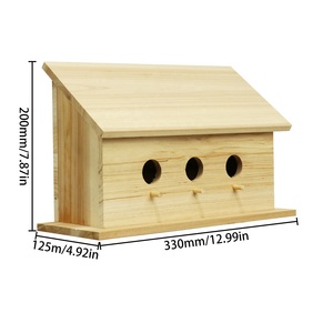 Fabrika toptan özel asılı modern kuş evi bahçe dekorasyon DIY küçük açık ahşap kuş evi - Product Image 5