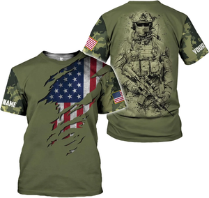Camiseta Personalizada al por Mayor con la Bandera Estadounidense y el Águila para Hombre, <span class=keywords><strong>Ropa</strong></span> con la Bandera de Estados Unidos - Product Image 2