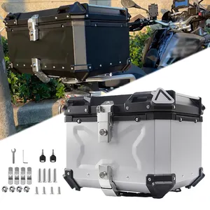 Boîte de queue de moto 28L 36L 45L 55L 65L 80L 100L valise supérieure de coffre en alliage d'aluminium boîte de moto noire pour moto