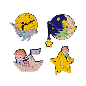 Insignias de Metal de Aleación Impresas con UV al por Mayor, Pines de Esmalte Bonitos con Diseño de Anime, Yoshida, Simpsons, Frutas Divertidas y Flores, Níquel <span class=keywords><strong>Negro</strong></span> para - Product Image 1