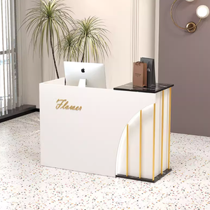 <span class=keywords><strong>Comptoir</strong></span> de réception moderne avec lumières pour salon de coiffure Salon de beauté Nail Art Magasin de vêtements Hôtel Utilisation du <span class=keywords><strong>bois</strong></span> - Product Image 4