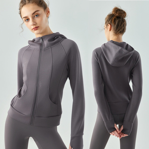 Logo personnalisé Nouveaux manteaux athlétiques à capuche avec fermeture éclair pour femmes, vêtements de sport chauds, veste de course avec fermeture éclair complète et sweat à capuche - Product Image 3