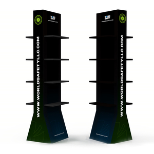 定制纸板展示架可折叠五层独立式鞋展示架贸易展可折叠纸展示架 - Product Image 2