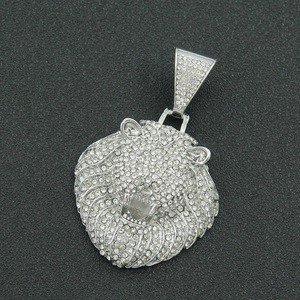 Collar Personalizado con Colgante de Cabeza de León, Cadena Cubana, Estilo Hip Hop, Chapado en Oro, Aleación, Collar para Hombre, Joyería de Moda - Product Image 3