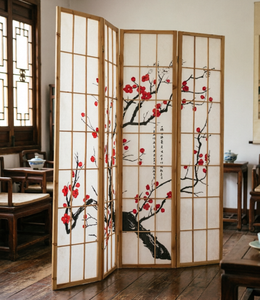 Paravento Pieghevole in Stile Orientale, Divisorio <span class=keywords><strong>per</strong></span> Ambienti con Pannelli in <span class=keywords><strong>Legno</strong></span> Massello <span class=keywords><strong>di</strong></span> Alta Qualità <span class=keywords><strong>per</strong></span> Arredamento Casa, Schermo Salvaspazio - Product Image 3