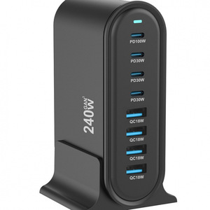 GaN 240W Desktop <b>Charger</b> With Holder Fast Charging Type C <b>Multi</b> <b>Port</b> <b>USB</b> <b>Charger</b> - Product Image 3