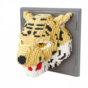 Blocs de construction 3D en forme de tigre, <span class=keywords><strong>puzzle</strong></span> mural en micro briques DIY, jouet de construction éducatif pour enfants et adultes - Product Image 1