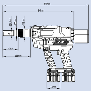 Herramienta Remachadora Inalámbrica Industrial Personalizada <span class=keywords><strong>MINOVA</strong></span>, Duradera, Sin Escobillas, 50KN 11000lbf KBOM, 10.0mm 3/8\" - Product Image 5