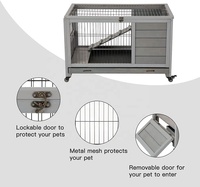 Enclos moderne en bois à monter soi-même pour petits animaux, cage à lapins et maison pour cochons d'Inde avec boutons-pression métalliques et design respirant
