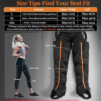 Bottes de récupération des jambes à compression d'air à 6 chambres avec contrôleur numérique intelligent, réglage des zones D1-D6, 23 niveaux, 30-250 mmHg, 5 modes