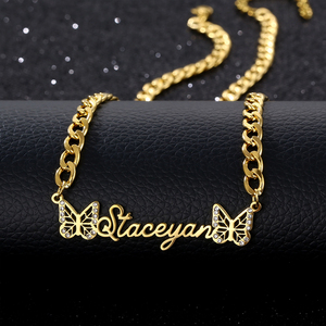 <span class=keywords><strong>Collana</strong></span> <span class=keywords><strong>con</strong></span> nome personalizzato <span class=keywords><strong>con</strong></span> corona personalizzata <span class=keywords><strong>da</strong></span> donna <span class=keywords><strong>con</strong></span> <span class=keywords><strong>targhetta</strong></span> gioielli 18K oro acciaio inossidabile lettere iniziali collane cubane - Product Image 4