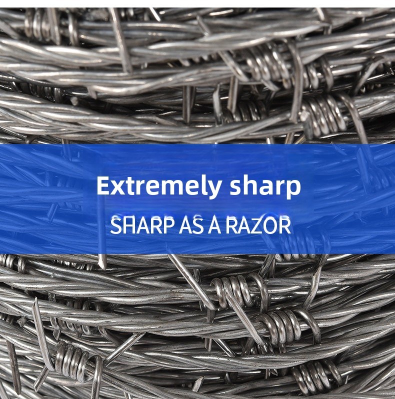 Stainless hot plated thorn rope double strand 34mm 20m/roll