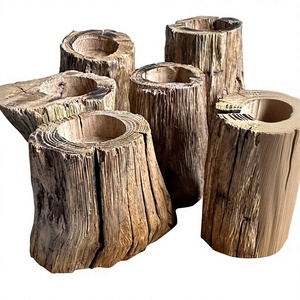 Wooden Tea Light <b>Holder</b> Set Round Stackable Eco Friendly Home Decoration - Product Image 5