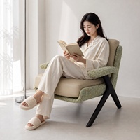 Fauteuil individuel en bois de luxe moderne, design de créateur, bords scellés à la main, pour mobilier de maison, réception d'hôtel et espaces de loisirs