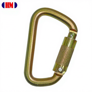 HM Antichute CE EN362 Acier Classique D Triple Verrouillage Jaune Zingué 35kN Résistance à la rupture Utilisation Industrie Lourde Grande Sangle de Sécurité - Product Image 1