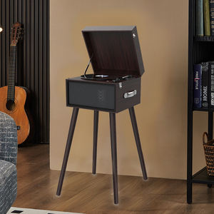 Tocadiscos 5 en 1 Centro de entretenimiento musical con BT Radio FM inalámbrica Grabadora USB Soporte de madera con tocadiscos de 3 velocidades - Product Image 3