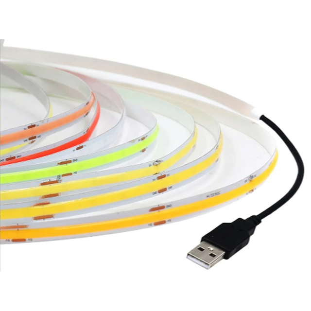 USB 5V COB LED Light Flexible TV LED Backlight CE RoHS White Red Blue Green Purple Low Voltage Landscape LED Strip Lights