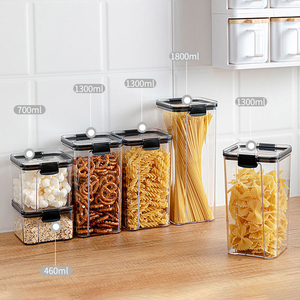 Food Grade <b>Plastic</b> Airtight Jar Thickened Transparent Storage Box <b>Square</b> Bin for Dry Grains Dry Food - Product Image 3