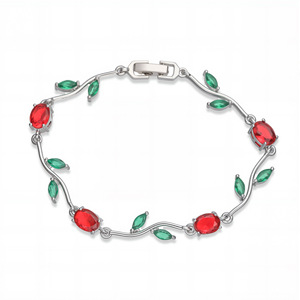 Offre Spéciale – Bracelet en Plaqué Or Motif Floral Tulipe, Bracelet Feuille de Cristal Coloré, <span class=keywords><strong>Bijoux</strong></span> Délicats <span class=keywords><strong>Naturels</strong></span> pour Femme - Product Image 6