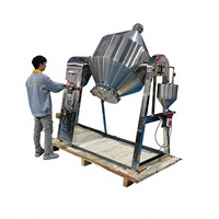 Mélangeur à double cône de type W de 200l, 500l, 1000l avec système de pulvérisation, équipement de mélange de poudre à ruban hélicoïdal – Fabricant