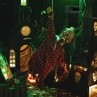 Décoration de maison hantée d'Halloween, pièce d'évasion, accessoire de loup-garou d'horreur à capteur électrique, jeux de rôle sur le thème des fantômes, lumineux