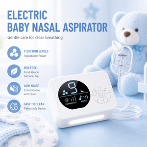 Aspirateur nasal électrique musical pour bébé avec berceuses, faible bruit, 3 embouts en silicone, livraison rapide, aspirateur nasal pour nouveau-né - Product Image 2