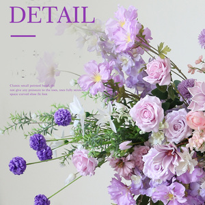 Vente en gros usine : Arrangement floral suspendu élégant de roses violettes, de luxe, 100 cm, pour décoration de scène de mariage, allée d'événements, sol et table - Product Image 6