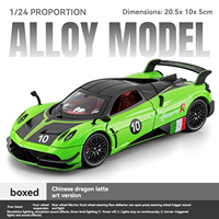 Coches de juguete de metal a escala 1:24, modelo de aleación Pagani Huayr versión de carreras, puertas que se abren, coche de juguete de metal para coleccionar y decorar.