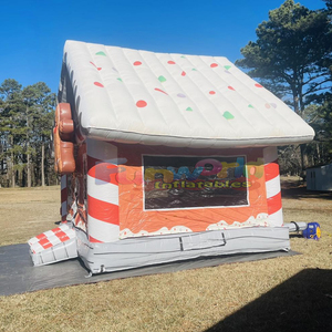 Château gonflable de Noël pour enfants, structure de saut gonflable commerciale en forme de pain d'épices pour les fêtes de Noël en plein air - Product Image 3