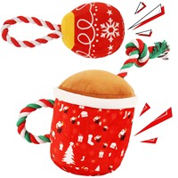 Nouvel ensemble de jouets pour chien en peluche douce et couineuse, personnalisé, en gros, avec thème de Noël mignon et design unique, avec corde