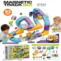 Juego de Pistas de Carreras 3D Flexibles con Rieles de Levitación Magnética, Tren Eléctrico de Ensamblaje para Niños con Bloques de Construcción STEM Maglev