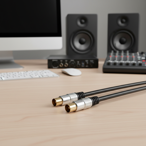 Cable <span class=keywords><strong>Coaxial</strong></span> DAJIANG OEM Personalizado, <span class=keywords><strong>RCA</strong></span> Chapado en Oro de 9.5mm, Macho a Hembra, PVC, para Reproductor de DVD, Altavoz de Computadora - Product Image 2