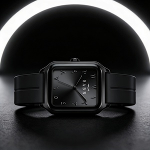 นาฬิกาข้อมือผู้ชายทรงสี่เหลี่ยม ตัวเลขแบบอารบิก นาฬิกาควอตซ์ นาฬิกาธุรกิจ SABR - Product Image 2