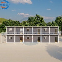 Maison conteneur américaine portable et démontable à 2 étages WinFair au prix le plus bas, avec chambre à coucher, étanche et résistante aux ouragans