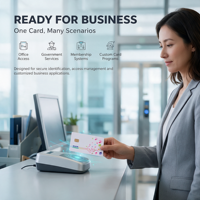 Kartu PVC NFC RFID yang Dapat Disesuaikan 13.56MHz Dapat Dicetak Berwarna Penuh Dapat Ditulis Ulang 1K N213/N215/N216 Tahan Air/Tahan Cuaca Kontrol Akses