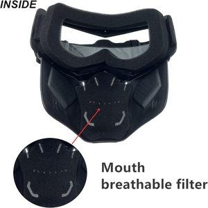 摩托车 ATV 越野骑行摩托车越野护目镜可拆卸气枪骷髅全脸彩弹面罩防紫外线可调节 - Product Image 4