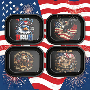 Caja de Hojalata Cuadrada de 18*12.5cm con Diseño Personalizado Águila Patriótica 2026 para Cigarrillos y Hierbas, Apta para Alimentos y Lavavajillas, Tienda de Fumadores - Product Image 1