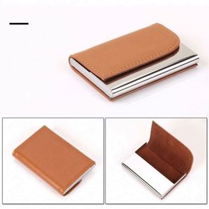 Porte-cartes créatif en acier inoxydable et cuir PU avec logo pour expositions et bureaux professionnels - Product Image 6